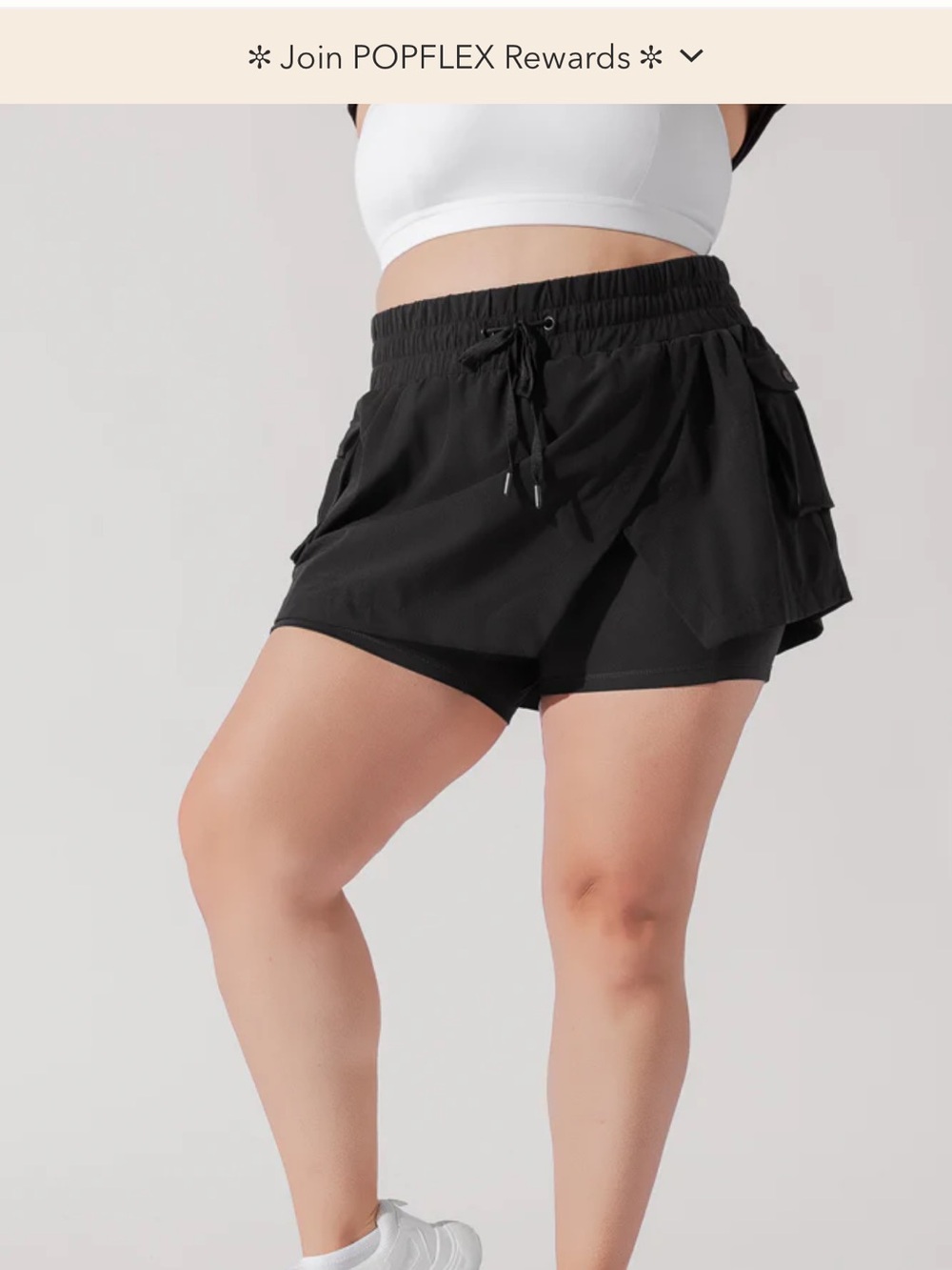 POPFLEX Black Mini Skort hiking skirt